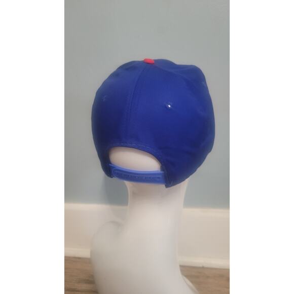 Vintage 90s AJD Edmonton Oilers Snapback Hat Blue Red Green Brim NHL Cap NWT - Picture 3 of 7